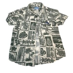 Tommy Bahama 3T Hawaiian Camp Shirt Button Up Baby Toddler Tiki Luau Green
